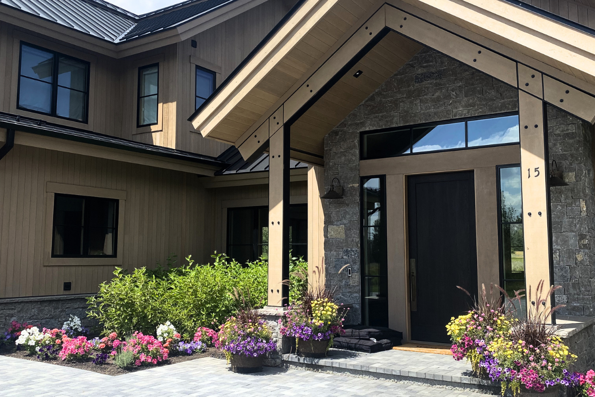 summer garden ideas Idaho | landscaping inspiration summer | colorful flower garden | layered greenery design | outdoor living space Sun Valley | garden design services